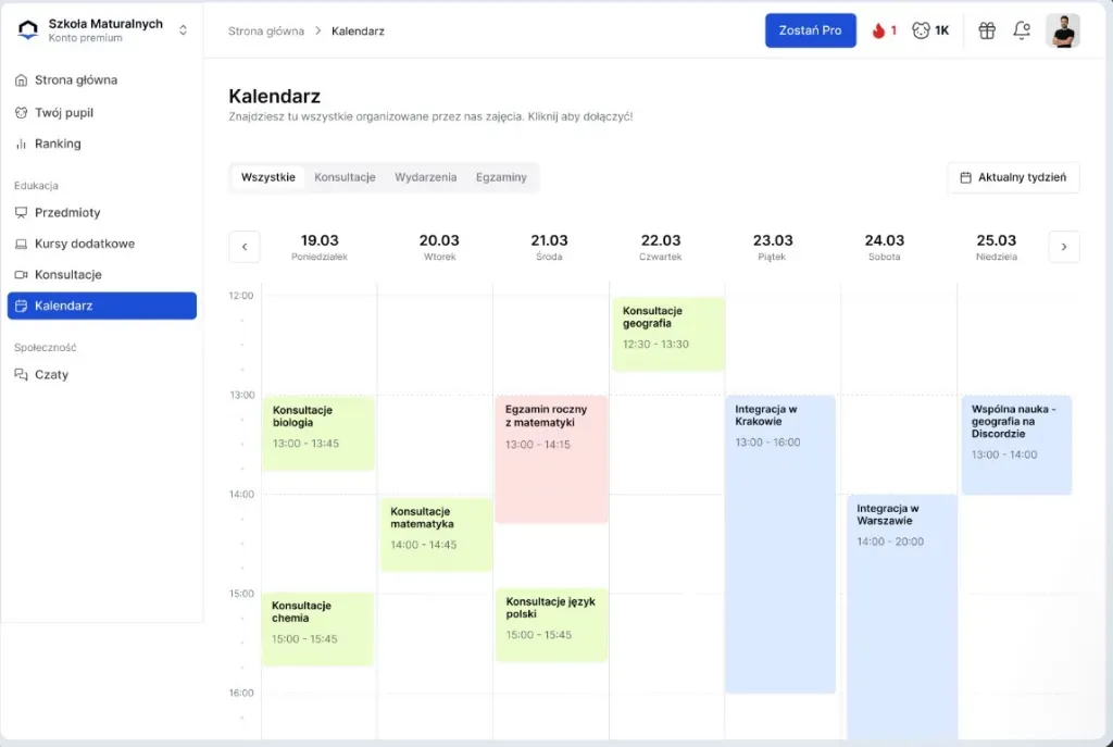 Kalendarz ucznia w edukacji domowej